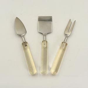 Nuevo Esparcidor de Queso Plateado Pulido, Cortador de Mantequilla de Diseño Coreano con Mango de Resina, Elegante Juego de Esparcidores de Queso Personalizables - Product Image 2