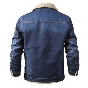 Chaqueta de Mezclilla para Hombre, Corte Regular, Cierre de Botones, Color Sólido, Informal, de Invierno, de Algodón Lavable, con Costuras Decorativas - Product Image 2