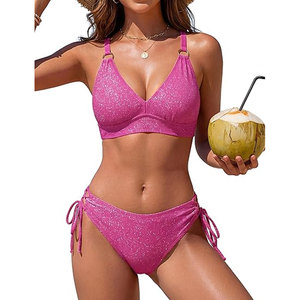 Túnica de playa ligera de color liso con cuello sencillo y silueta fluida para mujer - Product Image 1