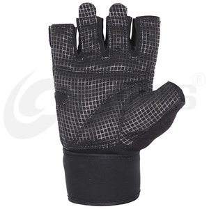Custom Black Leather Half-Finger <b>Weight</b> Lifting Gloves with Adjustable Wrist Strap and Breathable Design From GLOVES City 2026 - Product Image 4