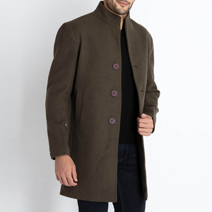 <b>Men's</b> Long <b>Trench</b> <b>Coat</b> Breathable Quick-Dry Canvas Turn-down Collar Winter Overcoat OEM Custom <b>Trench</b> <b>Coat</b> - Product Image 3