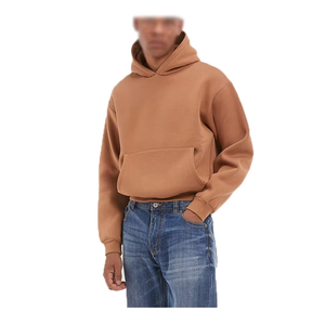 Sweat-shirt à capuche surdimensionné pour homme, couleur unie, en molleton de coton, coupe décontractée, pour l'automne - Product Image 2