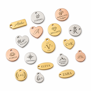 Custom Jewellery <b>Tags</b> Stainless Steel Personalised Logo <b>Tags</b> for Necklaces Bracelets OEM Manufacturer - Product Image 4