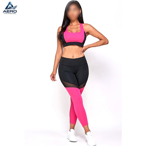 Conjunto Deportivo de Dos Piezas para Mujer, Top Deportivo Bicolor y Leggings con Detalles de Malla, Ropa Deportiva Profesional para Gimnasio y Entrenamiento - Product Image 6