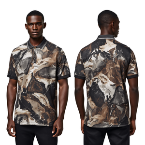 Camiseta Polo con Estampado de Mármol para Hombre, Moda de Lujo - Product Image 4