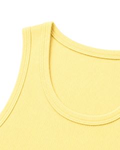 Manufacturer Custom Pastel Yellow Ribbed Cotton Men <b>Tank</b> <b>Top</b> Sleeveless Casual Slim Fit Summer Gym Vest Stretch Undershirt - Product Image 5