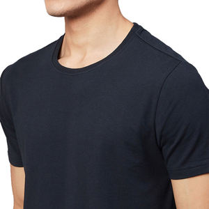 T-shirt en coton uni pour homme, coupe classique, col rond, manches courtes, vêtement décontracté, tissu jersey respirant - Product Image 6