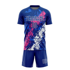 Uniformes de fútbol personalizados con nombre de equipo en color sólido, uniformes de fútbol sublimados al por mayor para unisex - Product Image 2