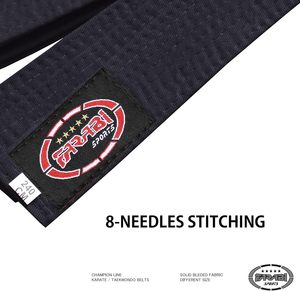 Ceinture de karaté Farabi en gros, logo personnalisé, coton noir, légère, écologique, unisexe, entraînement, taille haute, Taekwondo Jiu-Jitsu - Product Image 3