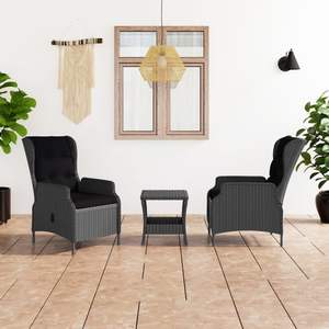 Ensemble de salon de jardin gris foncé et noir - Product Image 1