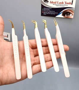 Pinzas de Precisión para Pestañas, Antimagnéticas, Punta Suave, Herramienta Profesional para Aplicación de Extensiones de Pestañas de Volumen - Product Image 5