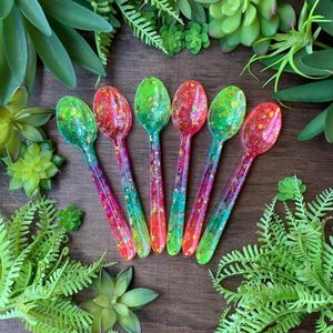 Cuillères en résine colorées pour dîner, fournisseur en gros, pour fêtes, maison et hôtel, prix de gros - Product Image 4