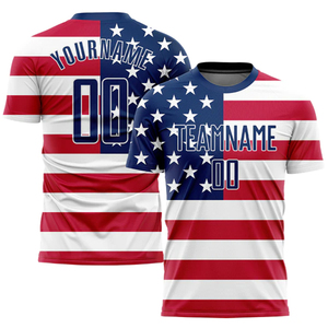 Conjunto de Camiseta de Fútbol con Diseño de la Bandera de EE. UU., Nombre del Equipo 00, Cuello Redondo, Ropa Deportiva, Conjuntos de Camisetas de Fútbol con Número de Equipo - Product Image 3