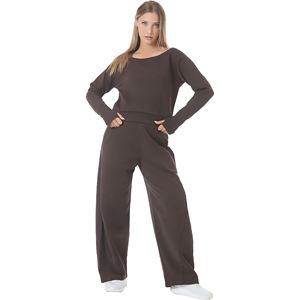 Sudadera con Capucha Grisácea 100% Algodón, Estilo Crop Top, 2 Piezas, Felpa, Lavado Ácido, Transpirable, Ecológica, para Invierno - Product Image 1