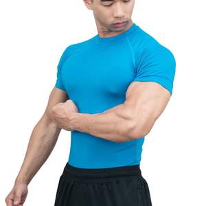 Camiseta Deportiva de Compresión para Hombre, Personalizada, al por Mayor, de Manga Corta, Secado Rápido, Transpirable, para Gimnasio, Entrenamiento, Running, Fitness, Cuello Redondo - Product Image 4