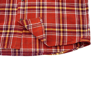 Hot Sale Red Checkered Long Sleeve Casual Shirts Single Breasted Turn Down Collar Brushed Cotton Plaid <b>Top</b> <b>Low</b> MOQ Flannel Shirt - Product Image 6