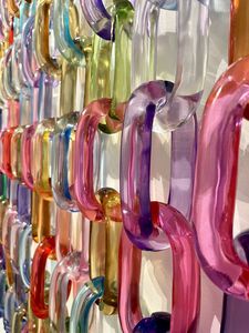 Modern Colorful Resin Chain Link Wall <b>Decor</b> Handmade Waterproof Wall Accent for Home Party Decoration from India. - Product Image 6