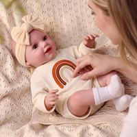 Poupée Reborn réaliste Babeside 17 pouces Sunny, corps en vinyle et tissu, yeux rotatifs, bébé souriant, nouveau-né réaliste