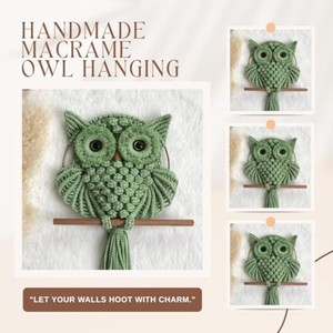 Tapiz de Pared de Macramé con Diseño de Búho Hecho a Mano |   Decoración Bohemia para el Hogar de Algodón al por Mayor - Product Image 5