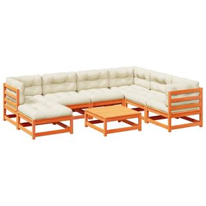 Set Divano da Giardino in Cera Marrone e Crema - Product Image 2