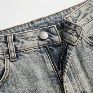 High Waist Women Denim Pencil Skirt Knee-Length Solid Color With Front Slit All Seasons Style - Product Image 4