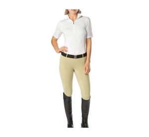 Pantalones de equitación de cintura alta para mujer con bolsillos para teléfono, pantalones largos de punto de nailon y elastano - Product Image 4