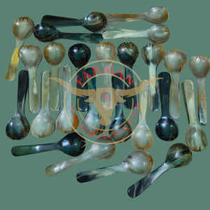 Ensemble de cuillères à salade en corne de bœuf, faites à la main, vaisselle en corne naturelle au meilleur prix - Product Image 5