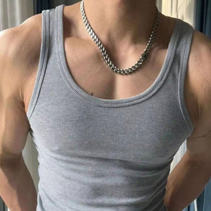 เสื้อกล้ามสีขาวผ้าสแปนเด็กซ์/คอตตอน ระบายอากาศดี สำหรับฤดูร้อน ทรงเข้ารูป แห้งเร็ว เหมาะสำหรับออกกำลังกาย สไตล์สตรีทแฟชั่น ผู้ชาย รับผลิตแบบ OEM - Product Image 1