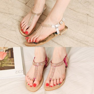 Sandali con tacco da donna con cinturino con Slingback gioiello a 2 colori - Product Image 1