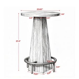 Tavolo Alto Pieghevole per Bar, Arredamento per Interni/Esterni, Casa, Seminterrato, Hotel, Giardino, Feste, con Base a Gamba - Product Image 3