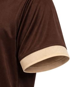 Mens Dark Brown Beige Sports TShirt And Shorts <b>Set</b> Breathable Quick Dry Gym Wear Athletic Running Training Activewear Outfit <b>Set</b> - Product Image 5