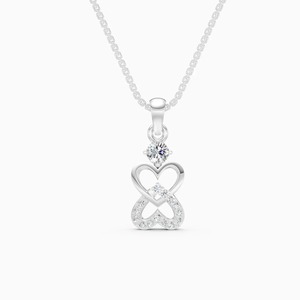 Daily Wear Lab Grown Diamond Round Heart <b>Infinity</b> Pendant 0.22 Ct In 9K Yellow White And <b>Rose</b> Gold - Product Image 2