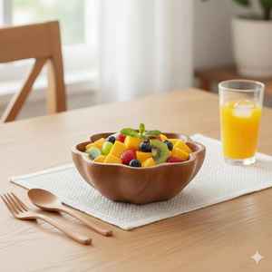 Tazón de Madera Tallado a Mano para Ensaladas y Frutas, Tazón de Madera Natural Artesanal - Product Image 5