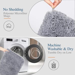 Hot Selling 17"x24" Microfiber Bath <b>Mat</b> Super Absorbent Non-Slip Floor Thick Plush Shaggy Tufted <b>Bathroom</b> Rug Washable Hotel - Product Image 2