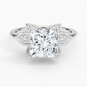 Anillo BOJ 0121 con Corte Princesa, Plata 925, Engaste de Puntas, Anillo Solitario con Diamante de 2ct, Color D, VVS1, Moissanita, Certificado GRA - Product Image 1