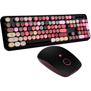 Reliable 2.4 GHz <b>Wireless</b> Keyboard and Mouse Sets for <b>PC</b> Laptop Smart TV and More Black Colorful Combo - Product Image 1