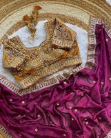Sari indien ethnique de créateur, orné de paillettes, pour toutes les occasions spéciales et les événements, tenue tendance pour femmes.