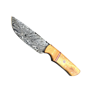 Couteau de chasse/découpe personnalisable en acier inoxydable OEM avec manche en bois Pakka, étui en cuir, fabrication artisanale, marque ZA DAMASCUS MAKERS - Product Image 3