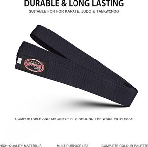 Ceinture de karaté Farabi en gros, logo personnalisé, coton noir, légère, écologique, unisexe, entraînement, taille haute, Taekwondo Jiu-Jitsu - Product Image 5