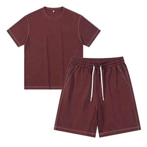 Men Summer 2 Piece Casual <b>Set</b> Cotton Short Sleeve Top Shorts Quick Dry Breathable Comfortable Letter Print Leisure Wear Outfit - Product Image 5