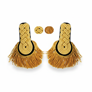 Epaulettes Negros y Dorados de Alta Calidad con Franjas de Hilo Metálico y Diseño sin Cordones para Uniformes - Product Image 4