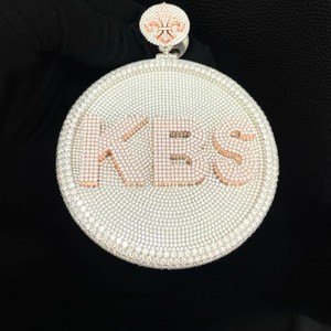 Collar con Colgante de Diamante VVS Certificado por IGI, Diseño Único con Letra Personalizada, Joyería Hip Hop Unisex, Patrón Grande, Dorado, para Fiestas - Product Image 5
