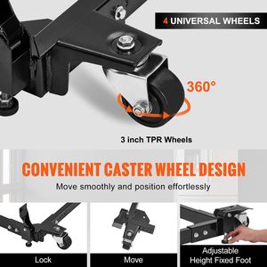 Base Mobile Universale Rinforzata per Veicoli, Capacità 680 kg, Regolabile 50x62 cm e 70x84 cm, con 4 Ruote Girevoli - Product Image 3