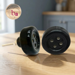 Ba Modern Black Bone Horn Brass Wood Cabinet Knobs for Kitchen Furniture Handle Knob Durable Design Multi-Function Eco-Friendly - Product Image 1