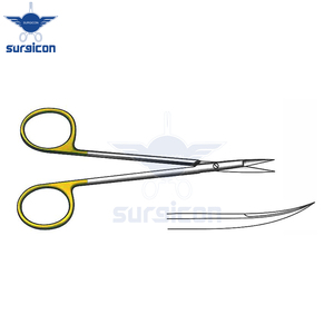 Knapp Scissors <b>12</b> cm (4-3/4 Inch) Curved Sharp TC Gold Tungsten Carbide Surgical Scissors Stainless Steel Precision Operating - Product Image 3