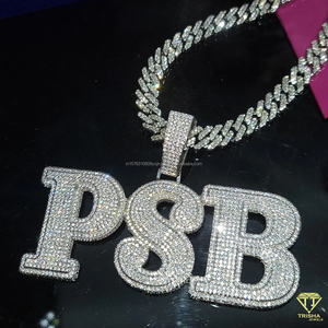 สร้อยคอจี้หรูหรา "82" ประดับเพชรแบบ Iced Out พร้อมสายคิวบา ของขวัญเครื่องประดับแฟชั่นสำหรับเขา - Product Image 5