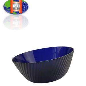 Vaisselle à texture optique fabriquée à Taïwan, édition Wonderland - saladier - bleu royal - Product Image 1
