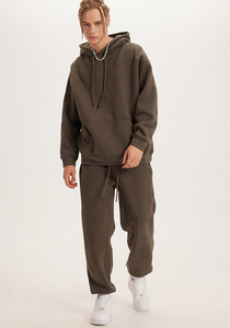 Men's Oversized Hoodie Solid Color Cotton Fleece Casual Streetwear Pullover Autumn Wear - Product Image 5