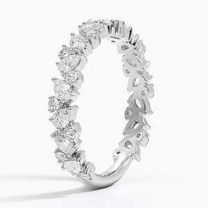 Anillo de Compromiso con Diamante Cultivado en Laboratorio, Corte Pera de Forma Mixta, Oro de 10K, Certificado IGI para Mujer, Anillo de Eternidad Chapado en Rodio - Product Image 5