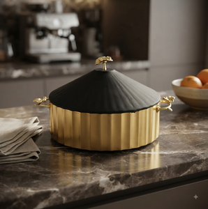 Casserole de Luxe en Métal avec Couvercle, Chauffe-Plats Isotherme pour la Maison, les Mariages, la Restauration, les Hôtels, Contenant Alimentaire - Product Image 5